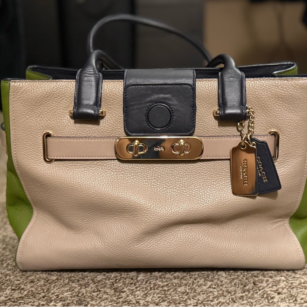 Coach Rogue Collection - Tan & Army Green Bag